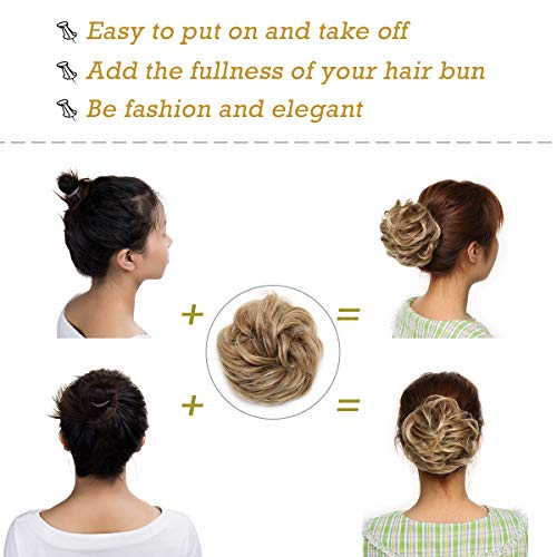 Curly Messy Hair Bun Extension Updo Hairpiece - Image 85