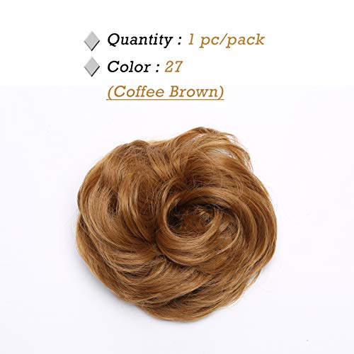 Curly Messy Hair Bun Extension Updo Hairpiece - Image 87