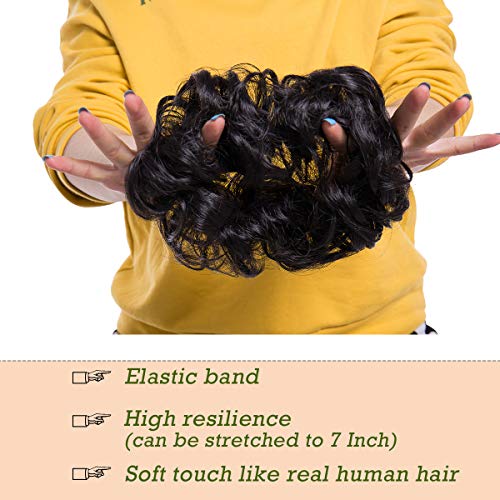 Curly Messy Hair Bun Extension Updo Hairpiece - Image 97