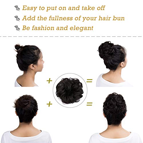 Curly Messy Hair Bun Extension Updo Hairpiece - Image 99