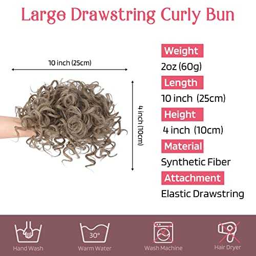 Curly Messy Hair Bun Hair Piece Elastic Drawstring - Image 2