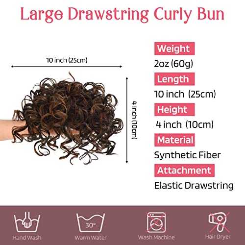 Curly Messy Hair Bun Hair Piece Elastic Drawstring - Image 26