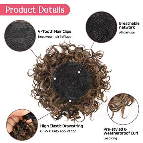 Curly Messy Hair Bun Hair Piece Elastic Drawstring - Image 32