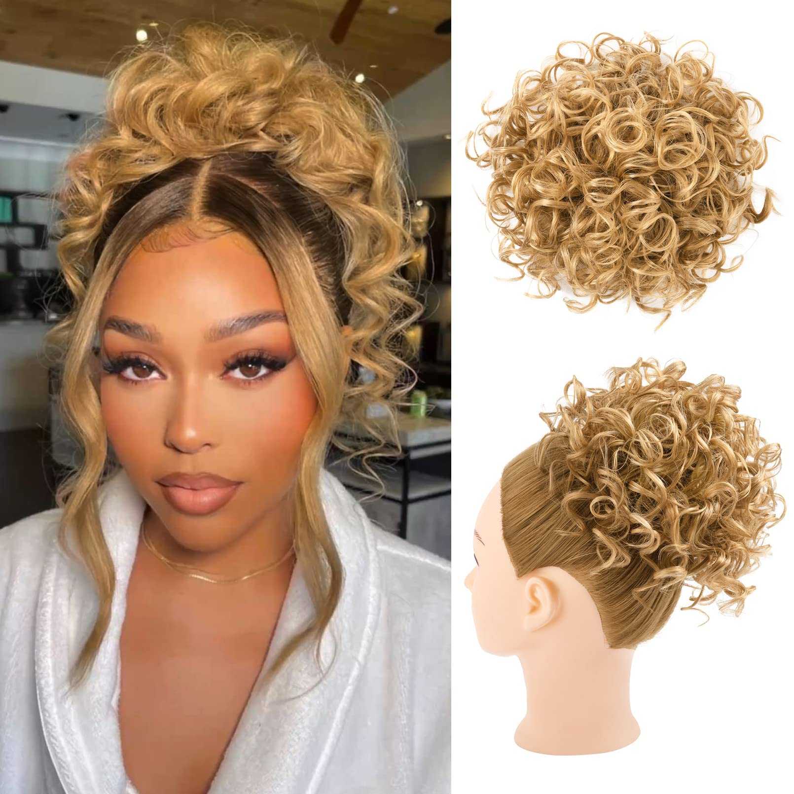 Curly Messy Hair Bun Hair Piece Elastic Drawstring - Image 34