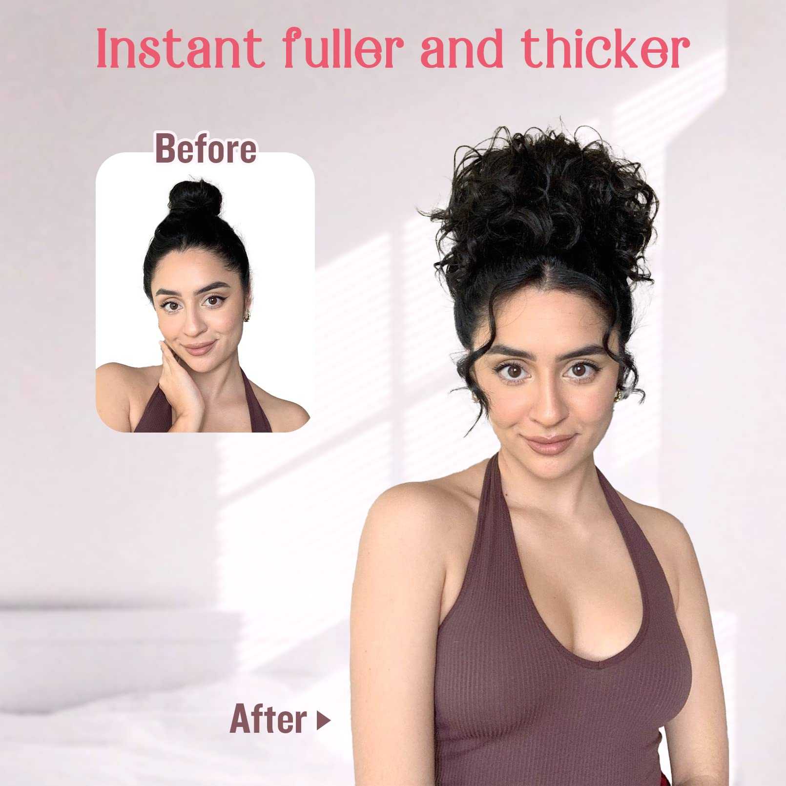 Curly Messy Hair Bun Hair Piece Elastic Drawstring - Image 36