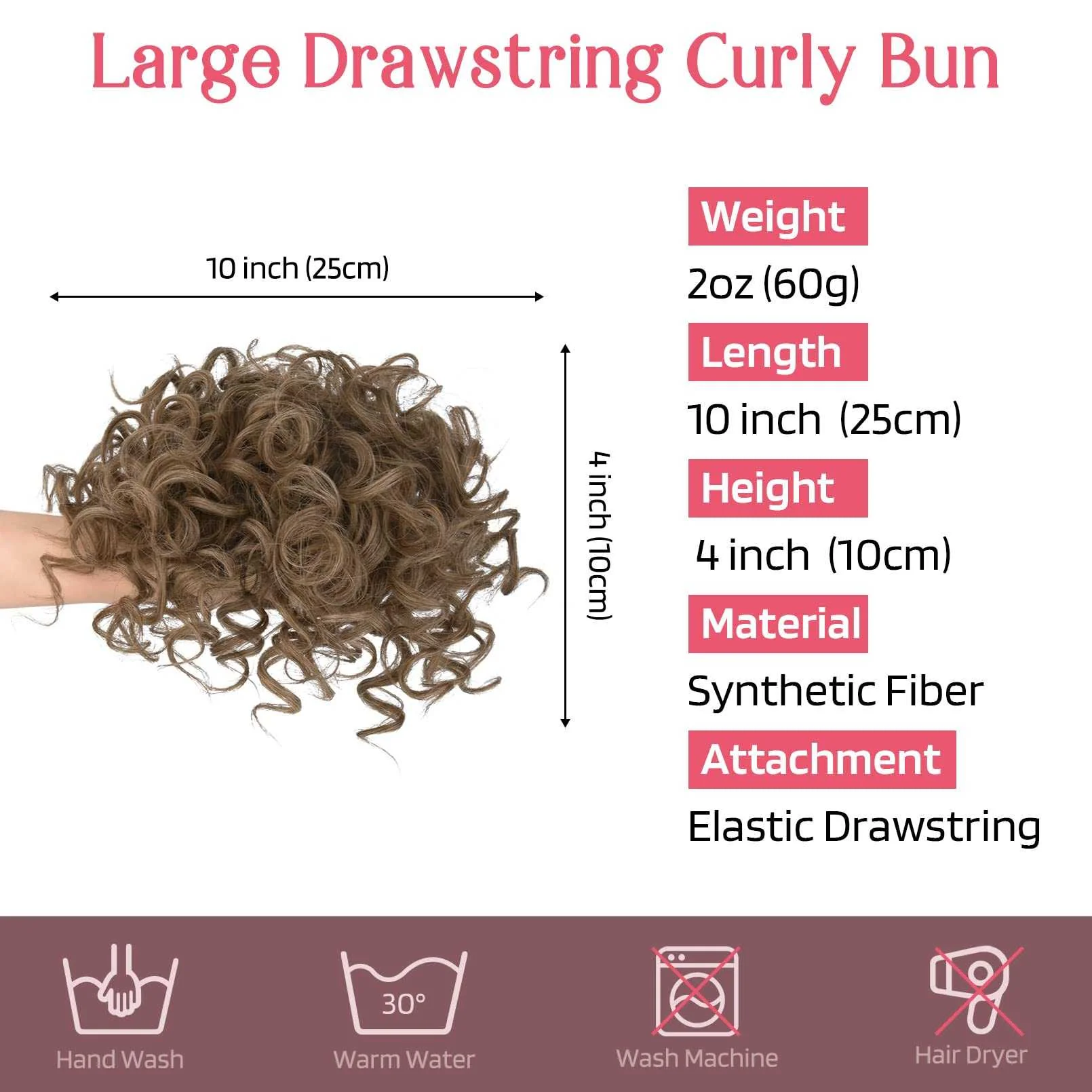 Curly Messy Hair Bun Hair Piece Elastic Drawstring - Image 40