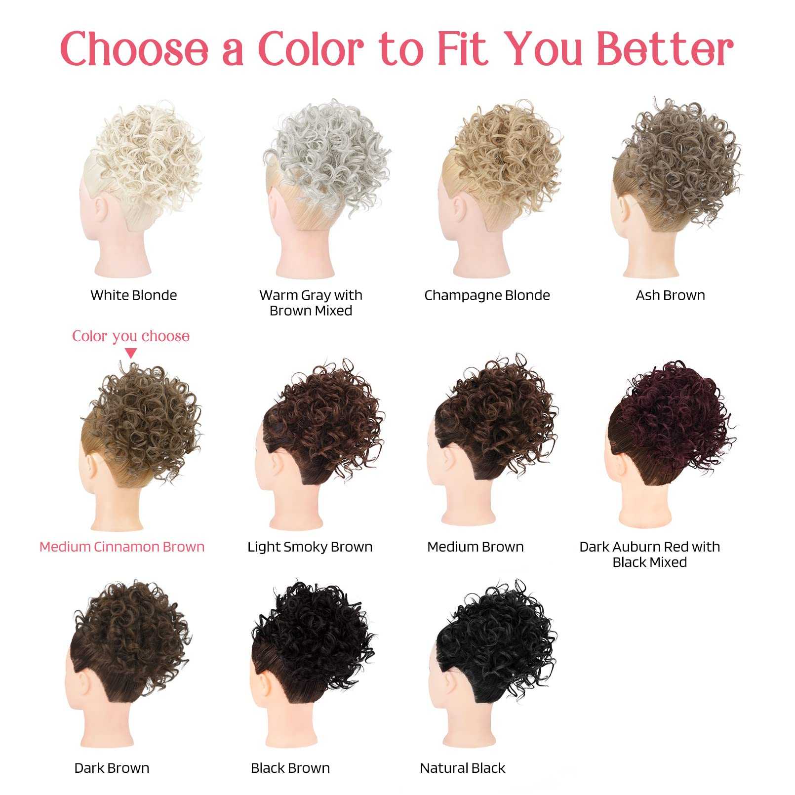 Curly Messy Hair Bun Hair Piece Elastic Drawstring - Image 42