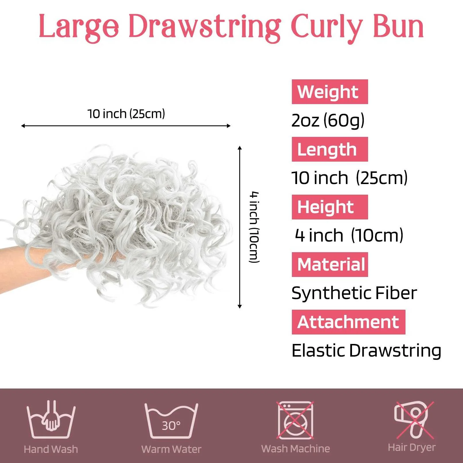 Curly Messy Hair Bun Hair Piece Elastic Drawstring - Image 55