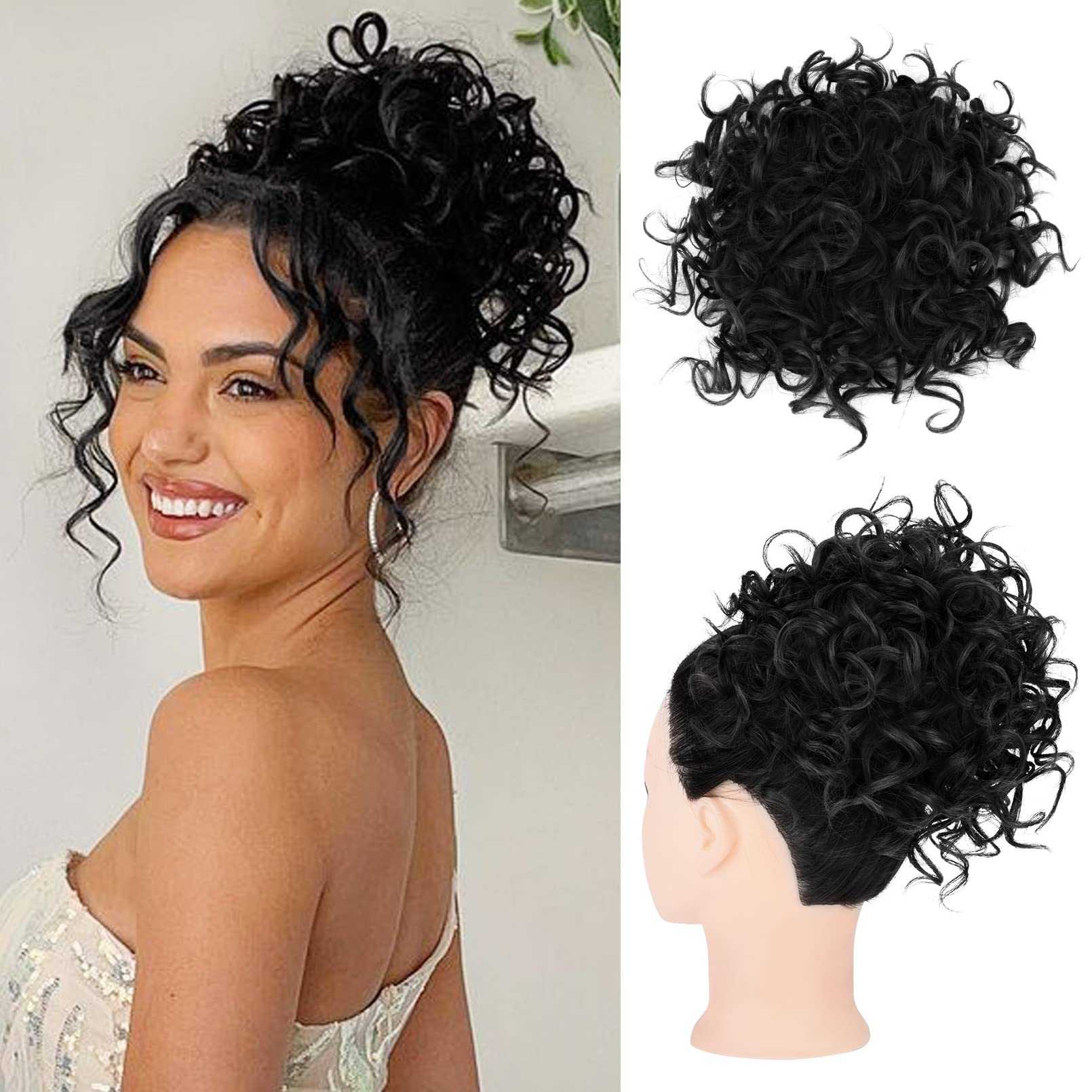 Curly Messy Hair Bun Hair Piece Elastic Drawstring - Image 62