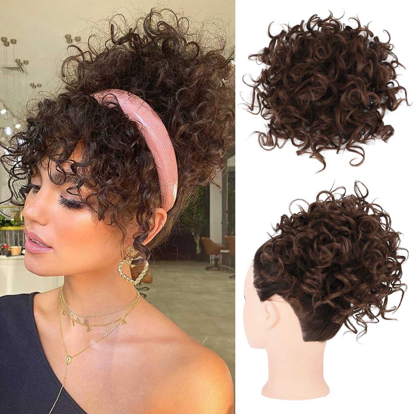 Curly Messy Hair Bun Hair Piece Elastic Drawstring - Image 66
