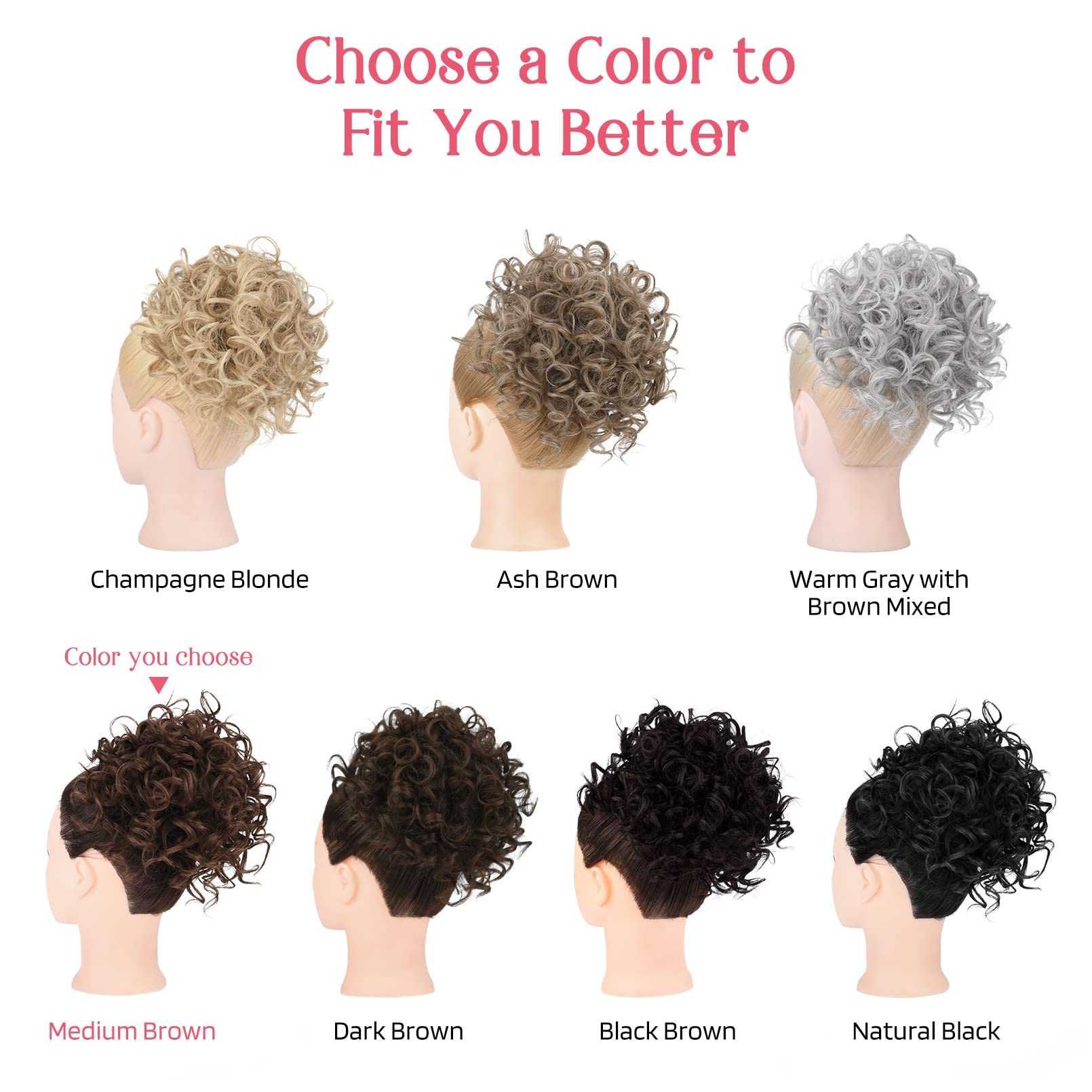 Curly Messy Hair Bun Hair Piece Elastic Drawstring - Image 69