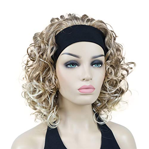 Curly Mixed Blonde 12 " Headband Wig - Image 2