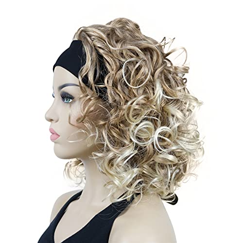 Curly Mixed Blonde 12 " Headband Wig - Image 4