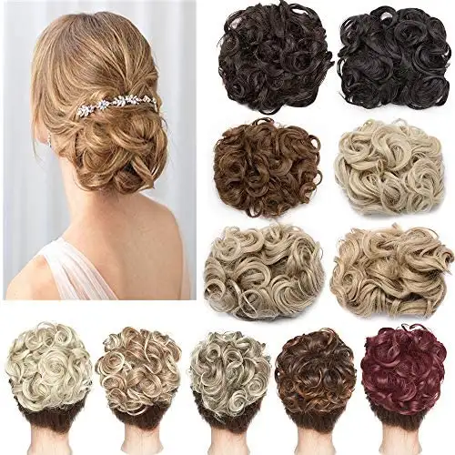Curly Synthetic Fibre Clip in Hairpiece Chignon - Image 10