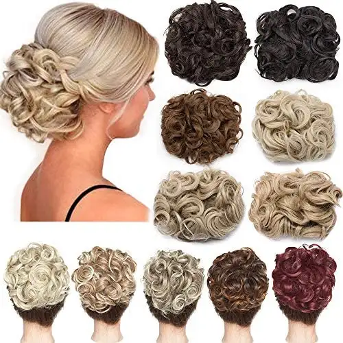 Curly Synthetic Fibre Clip in Hairpiece Chignon - Image 11