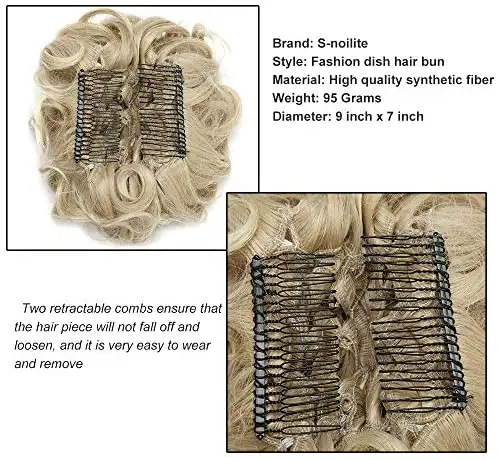 Curly Synthetic Fibre Clip in Hairpiece Chignon - Image 3