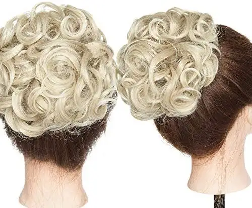 Curly Synthetic Fibre Clip in Hairpiece Chignon - Image 5
