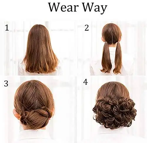 Curly Synthetic Fibre Clip in Hairpiece Chignon - Image 7