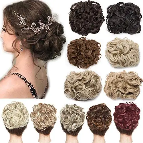 Curly Synthetic Fibre Clip in Hairpiece Chignon - Image 8