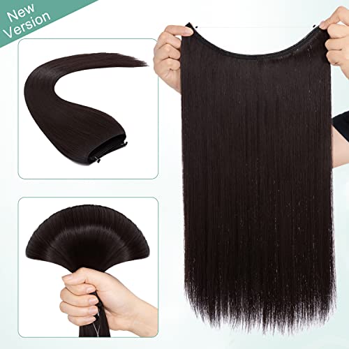 Curly Synthetic Halo Hair Extensions - Image 100