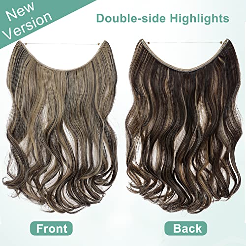 Curly Synthetic Halo Hair Extensions - Image 102