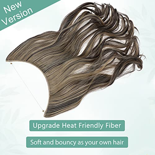 Curly Synthetic Halo Hair Extensions - Image 103