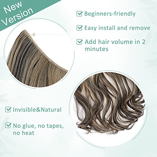Curly Synthetic Halo Hair Extensions - Image 105