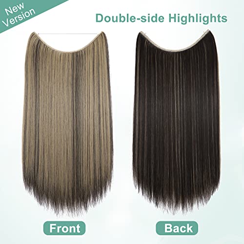 Curly Synthetic Halo Hair Extensions - Image 117