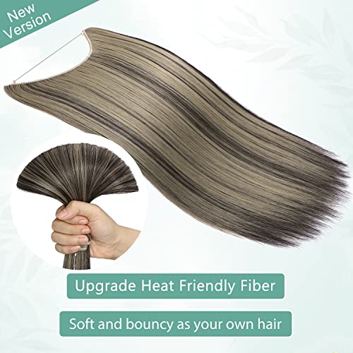 Curly Synthetic Halo Hair Extensions - Image 118