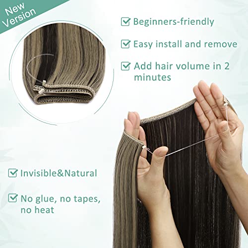 Curly Synthetic Halo Hair Extensions - Image 119