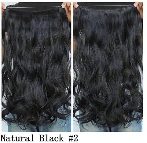 Curly Synthetic Halo Hair Extensions  20" - Image 10