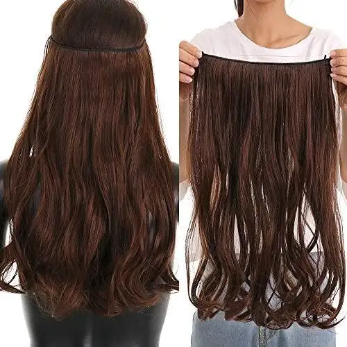 Curly Synthetic Halo Hair Extensions  20" - Image 11