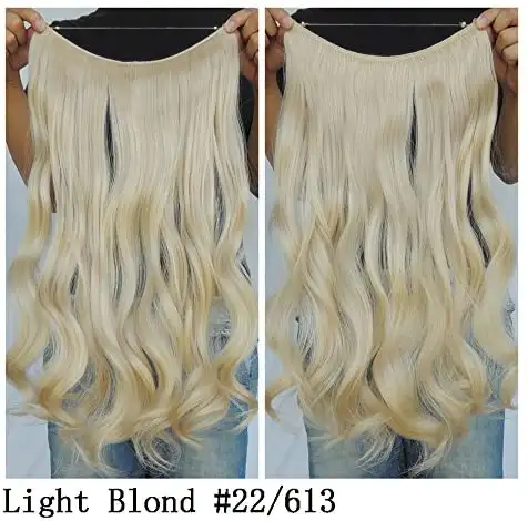 Curly Synthetic Halo Hair Extensions  20" - Image 12