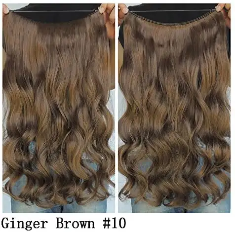 Curly Synthetic Halo Hair Extensions  20" - Image 13