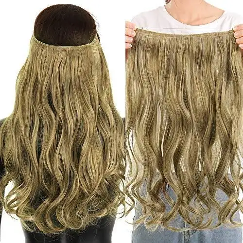 Curly Synthetic Halo Hair Extensions  20" - Image 14