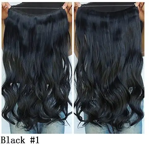 Curly Synthetic Halo Hair Extensions  20" - Image 15