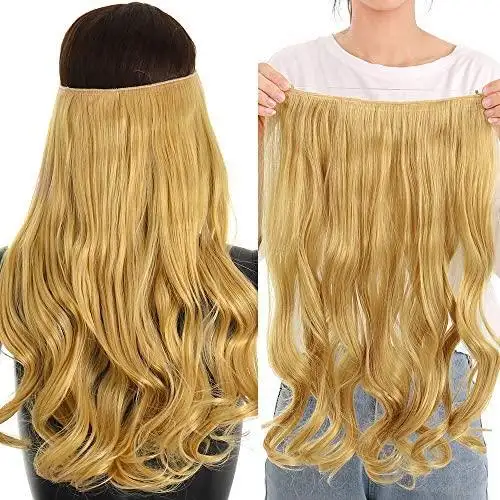 Curly Synthetic Halo Hair Extensions  20" - Image 16