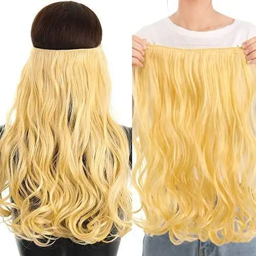 Curly Synthetic Halo Hair Extensions  20" - Image 17