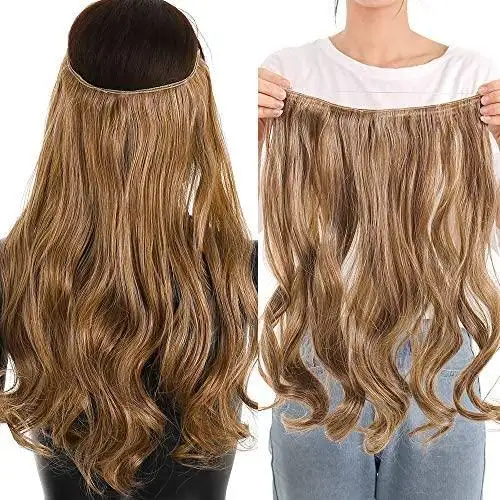 Curly Synthetic Halo Hair Extensions  20" - Image 19