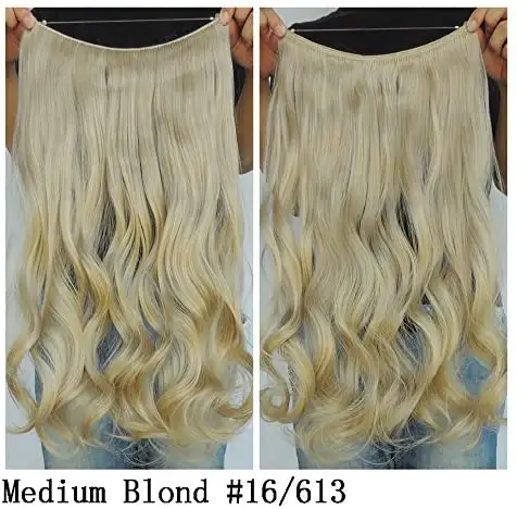 Curly Synthetic Halo Hair Extensions  20" - Image 20