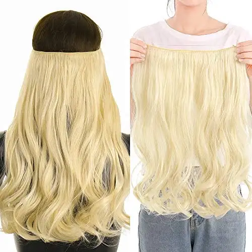 Curly Synthetic Halo Hair Extensions  20" - Image 26