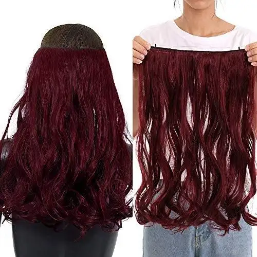 Curly Synthetic Halo Hair Extensions  20" - Image 27