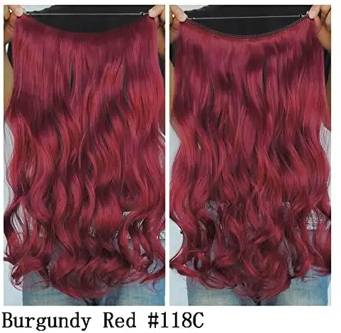 Curly Synthetic Halo Hair Extensions  20" - Image 29