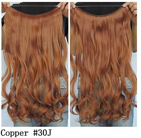 Curly Synthetic Halo Hair Extensions  20" - Image 30