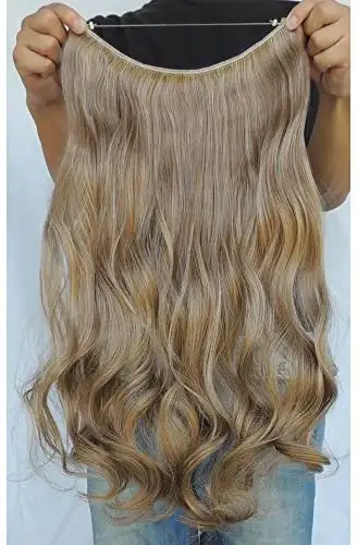Curly Synthetic Halo Hair Extensions  20" - Image 4