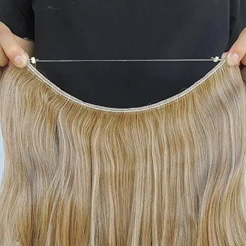 Curly Synthetic Halo Hair Extensions  20" - Image 6
