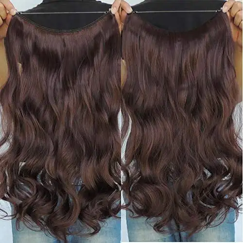 Curly Synthetic Halo Hair Extensions  20" - Image 9