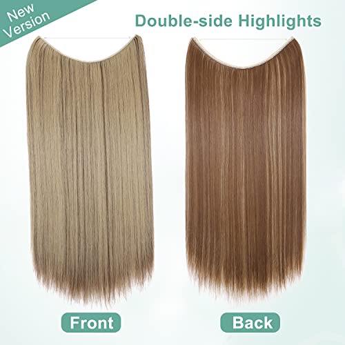 Curly Synthetic Halo Hair Extensions - Image 37
