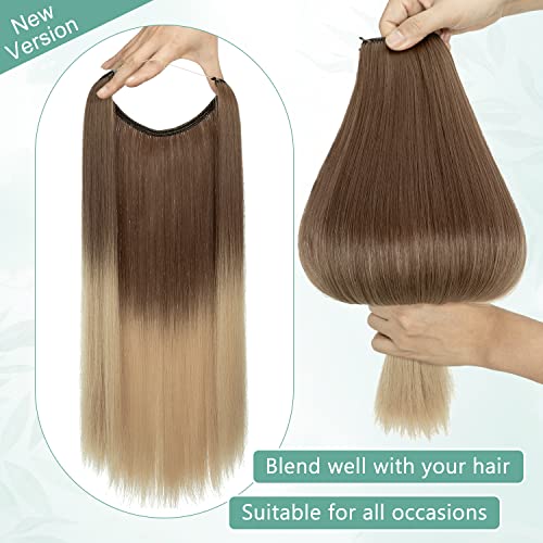 Curly Synthetic Halo Hair Extensions - Image 54
