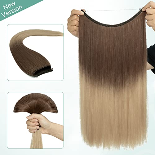 Curly Synthetic Halo Hair Extensions - Image 55